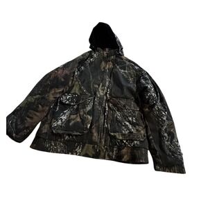 Field Staff Camo Jacket Men's‎ Large Mossy Oak Break Up Hooded Full Zip Green